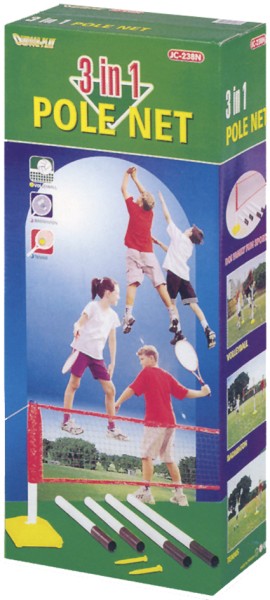 2 in one Pole Net (EIN Netz für Tennis, Badminton, Volleyball) 2098