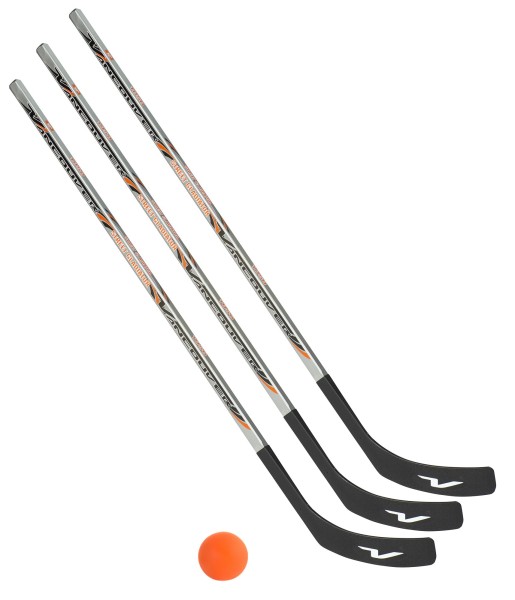 3 x Vancouver Streethockeyschläger 125 cm, Junior plus 1 Hockey-Ball