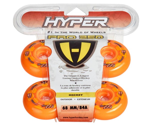 Hyper Outdoor-Rollen für Inlineskates Pro 250, Orange 72500, 84A