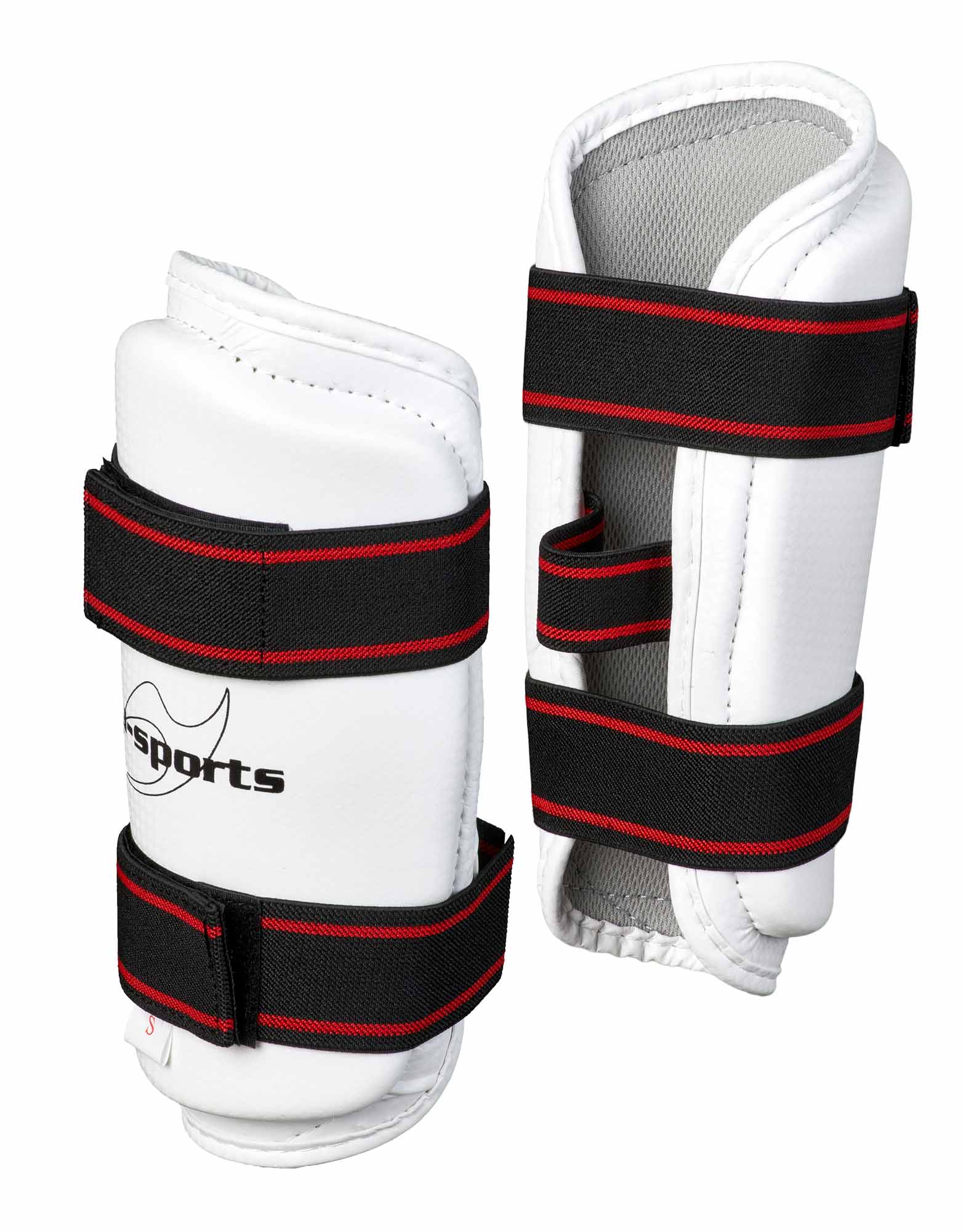 Ju-Sports Unterarmschutz Protektoren Bandagen | Schutzausrüstung PU | | weiß | Kampfsport & Donausports Unterarmschützer