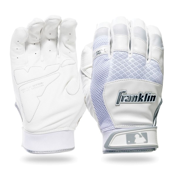 Franklin Shock Sorb Batting Glove Senior white-chrome