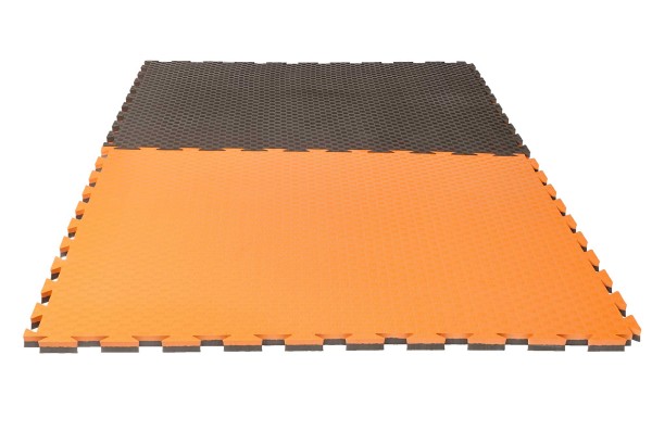 Puzzlematte Pro &quot;Checker&quot; 2 cm grau/orange Wendematte