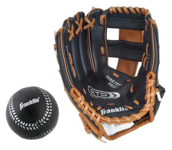 Franklin Teeball Fielding Glove - RTP Performance mit Ball, 9,5&quot; L (Lefty)