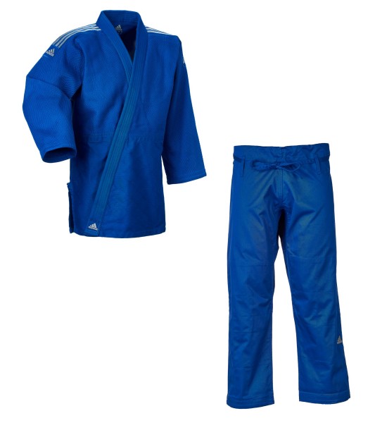 adidas Judo-Anzug &quot;Contest&quot; blau/silberne Streifen, J650B
