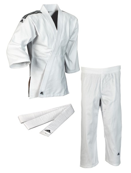 adidas Judo-Anzug &quot;Club&quot; weiß/schwarze Streifen, J350