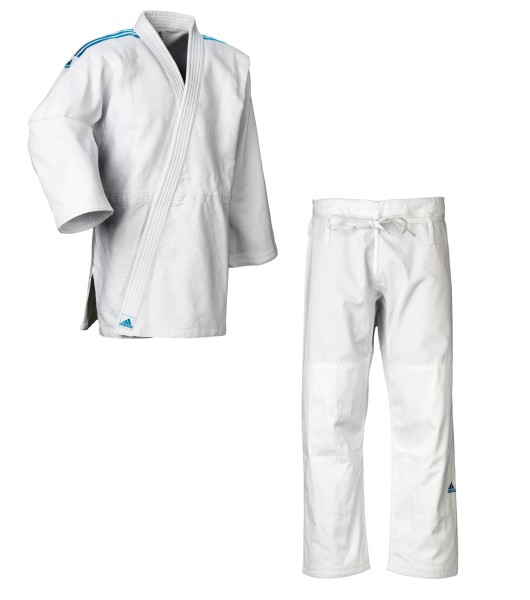 adidas Judo-Anzug &quot;Contest&quot; weiß/blaue Streifen, J650