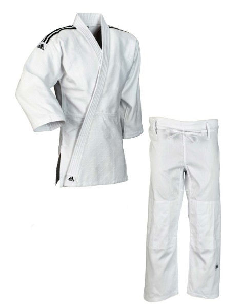 adidas Judo-Anzug &quot;Training&quot; weiß/schwarze Streifen, J500
